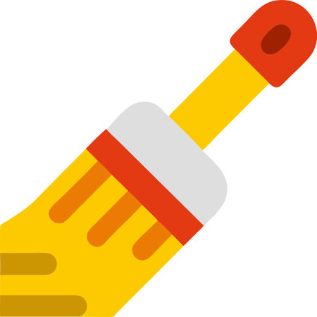 Paint brush flat icon. Vector color illustration on white background.のイラスト素材
