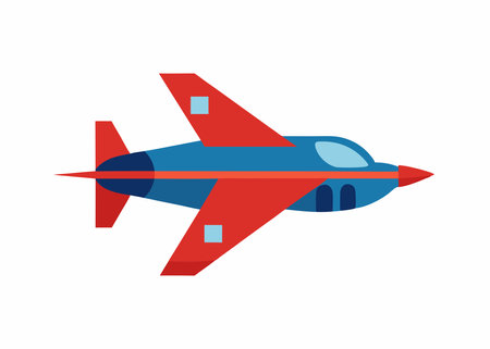 airplane icon over white background, flat detail style, vector illustrationのイラスト素材