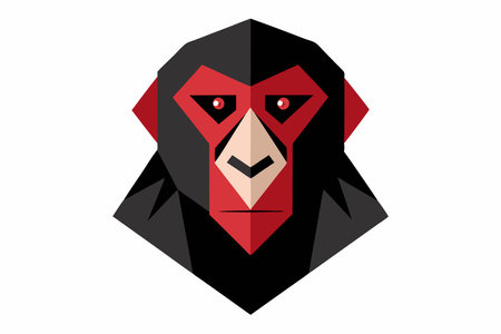 Monkey head vector icon. Vector illustration of a monkey head.のイラスト素材