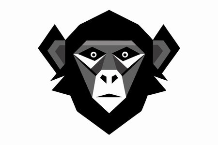 Chimpanzee head logo template vector icon illustration design. EPS 10のイラスト素材