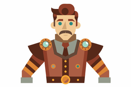 Medieval character vector illustration in flat style. Cartoon man in medieval costume.のイラスト素材