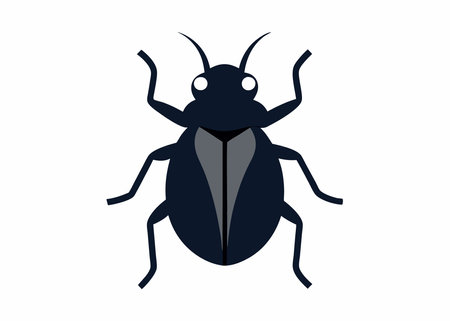 Bug icon. Flat color design. Vector illustration. Insects.のイラスト素材
