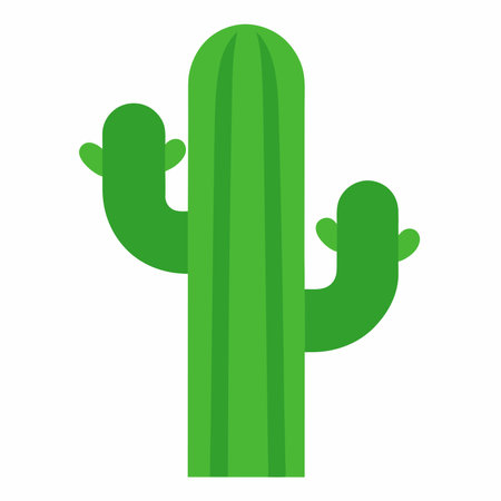 Cactus flat icon isolated on white background. Cactus vector illustrationのイラスト素材
