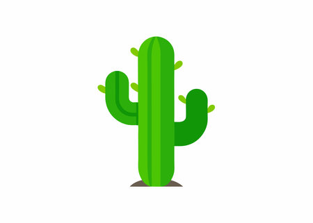 Cactus icon in flat color style. Isolated cactus vector illustration on white background.のイラスト素材