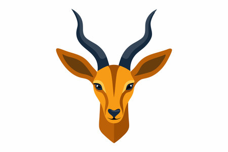 Vector image of a head of a gazelle on a white backgroundのイラスト素材