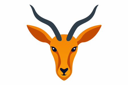 Gazelle head icon. Flat illustration of gazelle head icon for web designのイラスト素材