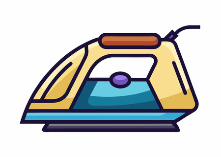 iron flat style icon design, Ironing ironing home appliance domestic ironing and housework theme Vector illustrationのイラスト素材