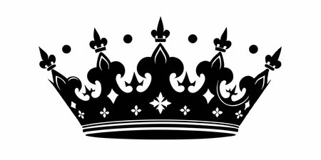 Silhouette of a crown on a white background. Vector illustrationのイラスト素材