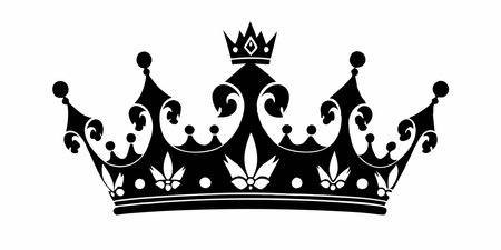 Black royal crown isolated on white background. Vector illustration for your designのイラスト素材