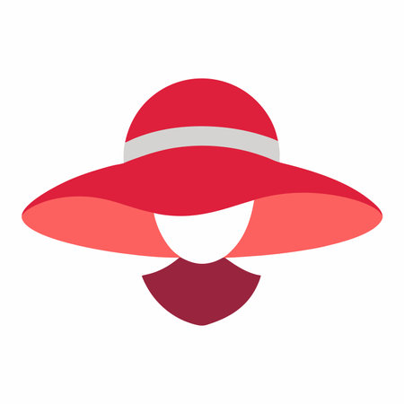 Summer hat flat icon on white background for web design, mobile and infographicsのイラスト素材