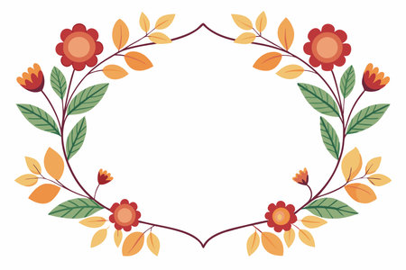 Beautiful floral frame with gradient fill. Color silhouette frame for advertisements, wedding and other invitations or greeting cards. Raster clip art.のイラスト素材