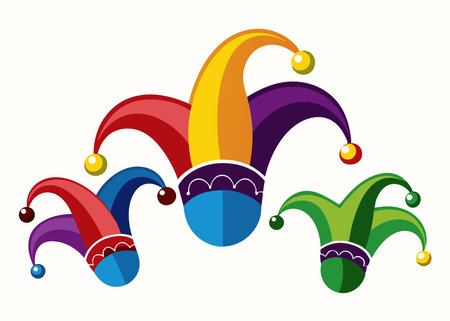 joker hat carnival vector icon illustration design templateのイラスト素材