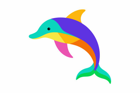 Dolphin icon. Flat illustration of dolphin vector icon for web designのイラスト素材