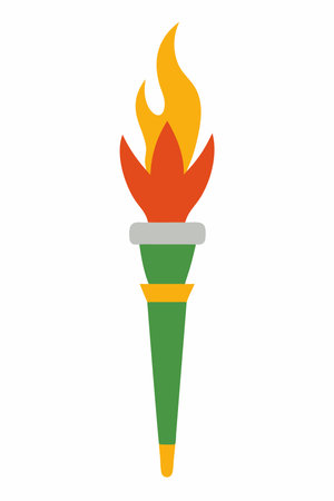 torch icon over white background. colorful design.  vector illustrationのイラスト素材