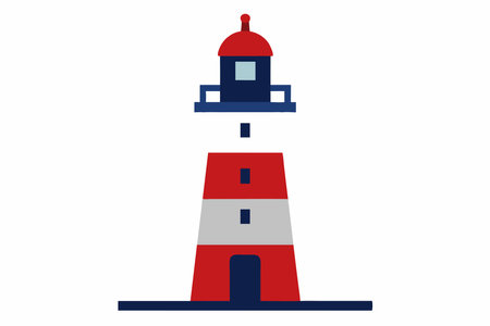 lighthouse icon over white background colorful design  vector illustratonのイラスト素材