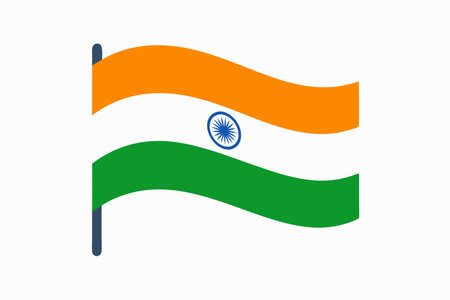 Flag of the Republic of India in flat style. Vector illustration.