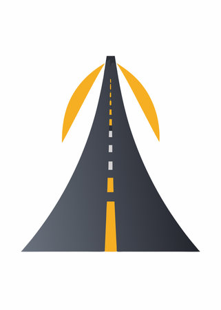 Road Icon. Flat Color Ladder Design. Vector Illustration.のイラスト素材