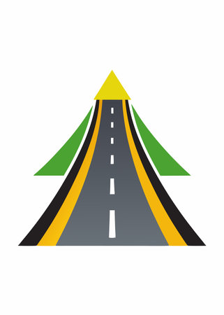 Asphalt road icon. Road travel trip and tourism theme. Isolated design. Vector illustrationのイラスト素材
