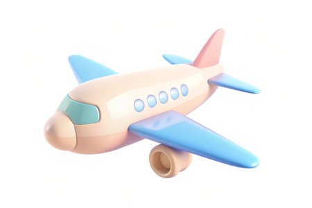 3d airplane render isolated on white background