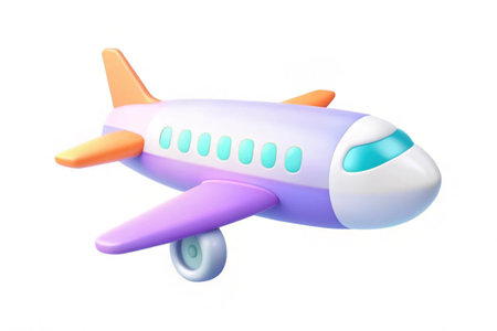 3d airplane render isolated on white backgroundの写真素材