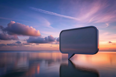 3d speech bubble isolated on white backgroundの写真素材