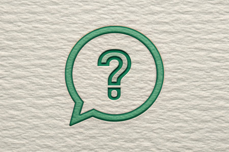 3d Question mark icon in speech bubble isolated on backgroundの写真素材