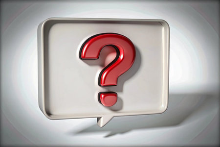 3d Question mark icon in speech bubble isolated on backgroundの写真素材