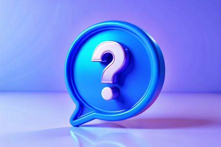 3d Question mark icon in speech bubble isolated on backgroundの写真素材