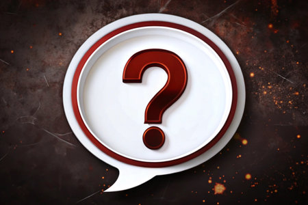 3d Question mark icon in speech bubble isolated on background