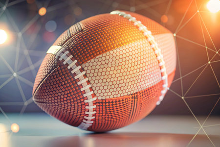 Football Dots lines triangles Abstract Low Poly Wireframe Design with copy space background