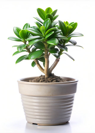 Cute indoor plant isolated on white backgroundの写真素材