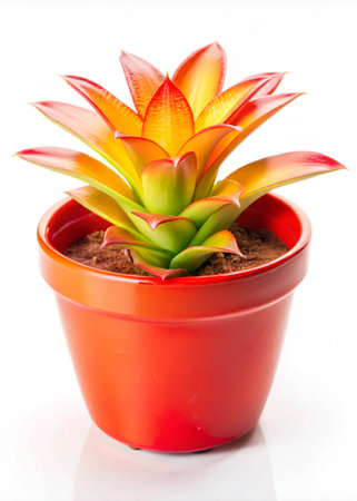 Cute indoor plant isolated on white backgroundの写真素材