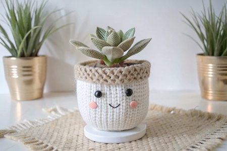 Cute indoor plant isolated on white backgroundの写真素材