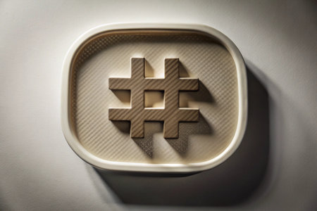 3d Hashtag icon in speech bubble isolated on white background