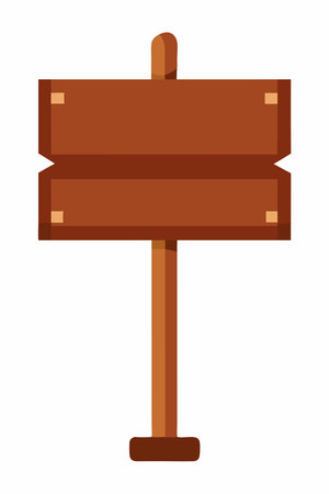 Wooden sign vector on white backgroundのイラスト素材