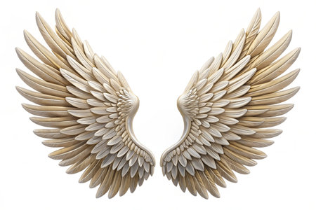 3D white wings isolated on white background