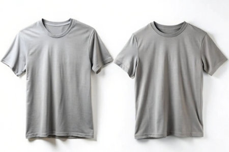 Gray t-shirt isolated on white backgroundの写真素材