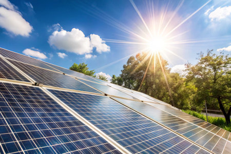 Close up solar photovoltaic panels