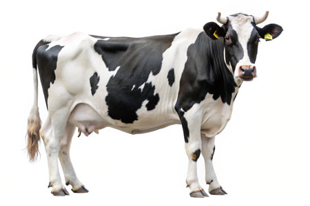 Holstein cow isolated on white backgroundの写真素材