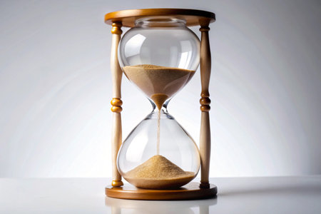 Sand hourglass isolated on white background