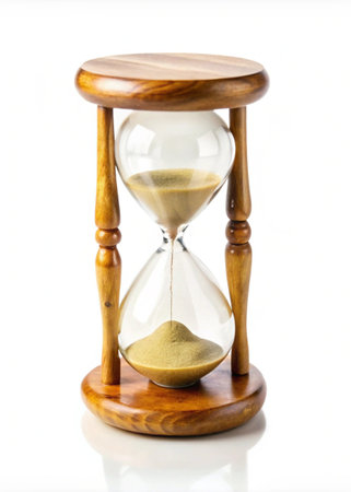 Sand hourglass isolated on white background