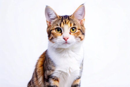 Mixed-breed Cat isolated on white background