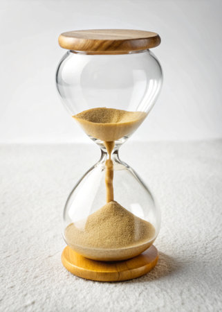 Sand hourglass isolated on white background
