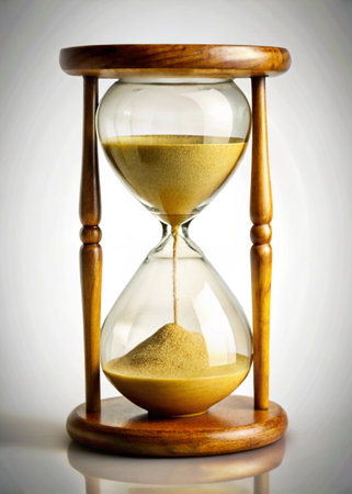 Sand hourglass isolated on white background
