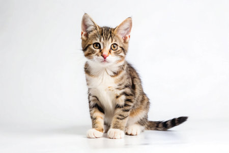 Mixed-breed Cat isolated on white background