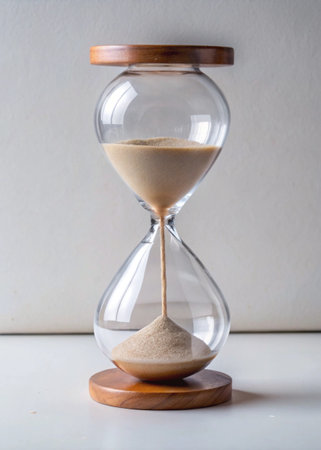 Sand hourglass isolated on white background
