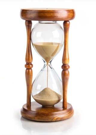 Sand hourglass isolated on white background