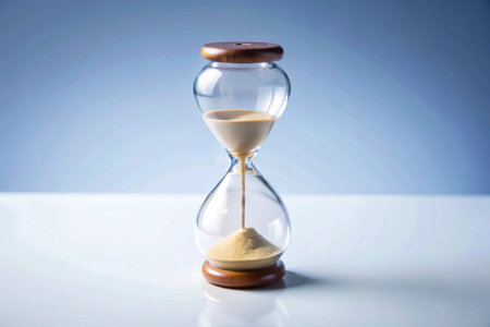 Sand hourglass isolated on white background
