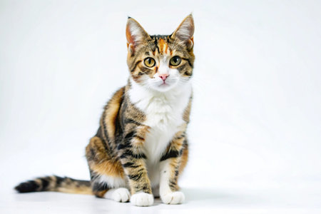 Mixed-breed Cat isolated on white background