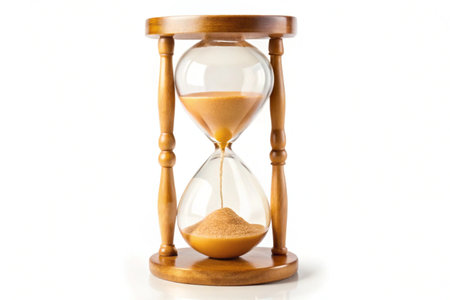 Sand hourglass isolated on white background